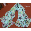 Hot Women Summer Winter Scarf Fashion Style Silk feel Scarf Polka Velvet Chiffon Scarf Bohemia Butterfly Scarf